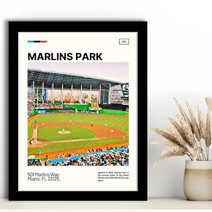 Marlins Park Print, Miami Marlins Stadium Art, Gifts for him, Sport Art, Framed Art Print Wall Decor