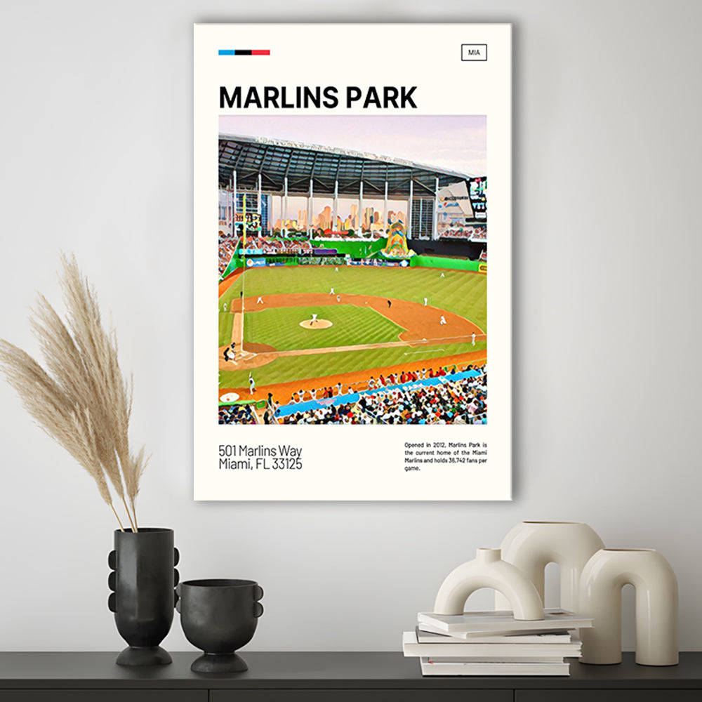 Marlins Park Print, Miami Marlins Stadium Canvas Art, Fan Gifts, Sport Art, Canvas Print Wall Art