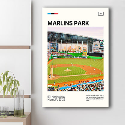 Marlins Park Print, Miami Marlins Stadium Canvas Art, Fan Gifts, Sport Art, Canvas Print Wall Art