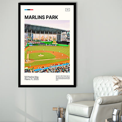Marlins Park Print, Miami Marlins Stadium Art, Gifts for him, Sport Art, Framed Art Print Wall Decor