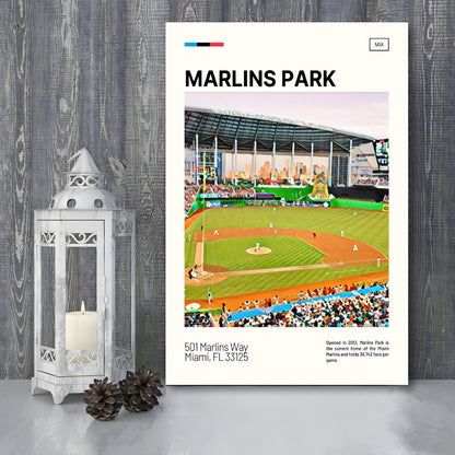 Marlins Park Print, Miami Marlins Stadium Canvas Art, Fan Gifts, Sport Art, Canvas Print Wall Art