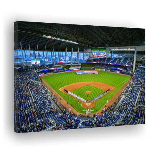 Marlins Park, Stadium Canvas, Sport Art, Gift for him, Man Cave Decor, Art Print, Canvas Print Wall Art