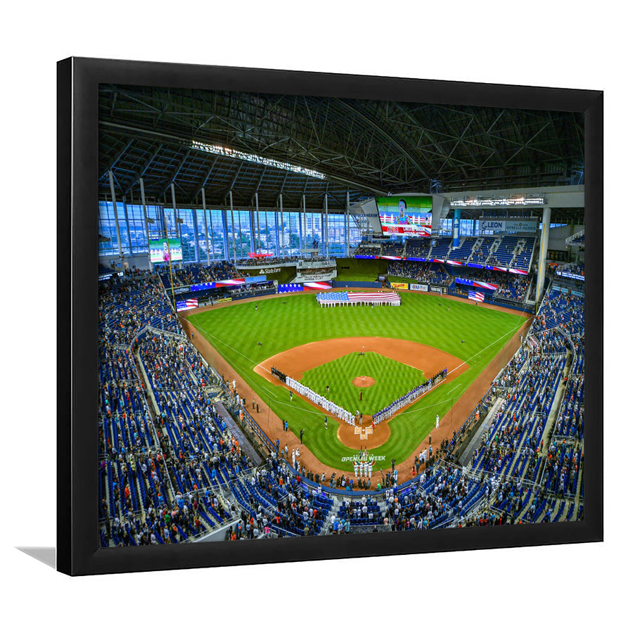 Marlins Park, Stadium Canvas, Sport Art, Gift for him, Framed Art Print Wall Decor, Picture Framed