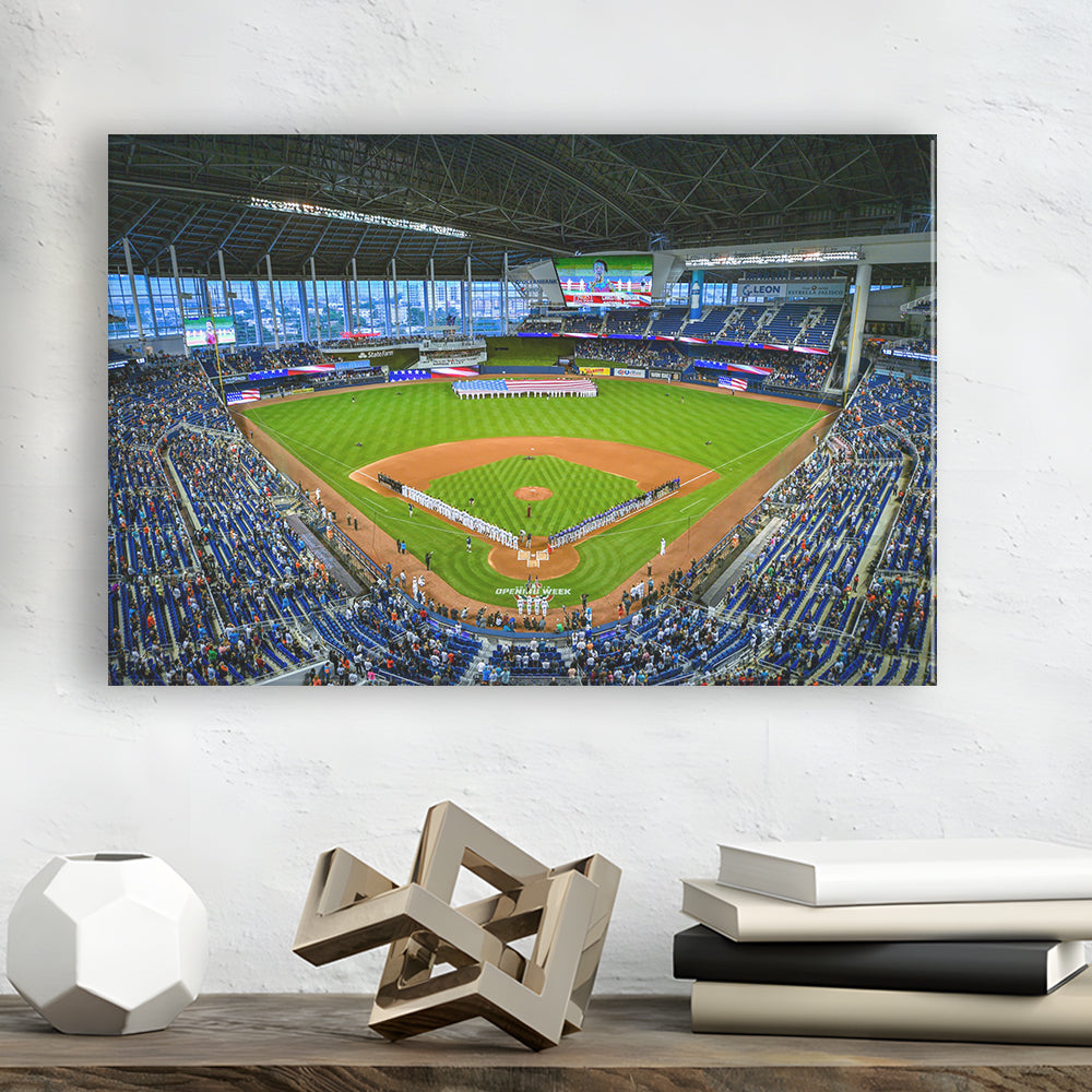 Marlins Park, Stadium Canvas, Sport Art, Gift for him, Man Cave Decor, Art Print, Canvas Print Wall Art
