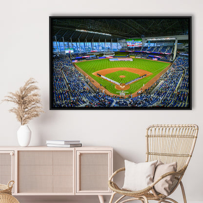 Marlins Park, Stadium Canvas, Sport Art, Framed Canvas Print Wall Art, Floating Frame