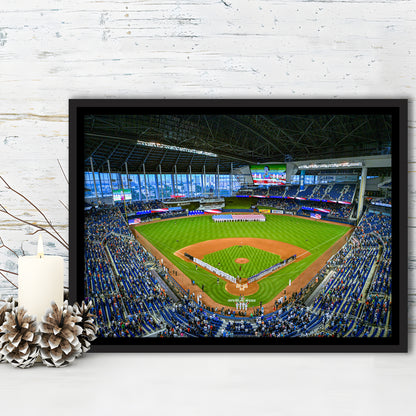 Marlins Park, Stadium Canvas, Sport Art, Framed Canvas Print Wall Art, Floating Frame