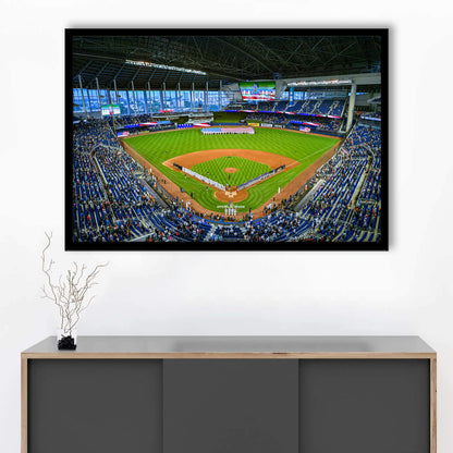 Marlins Park, Stadium Canvas, Sport Art, Gift for him, Framed Art Print Wall Decor, Picture Framed