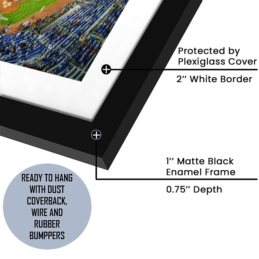 Marlins Park, Stadium Canvas, Sport Art, Gift for him, White Border Framed Art Print Wall Decor