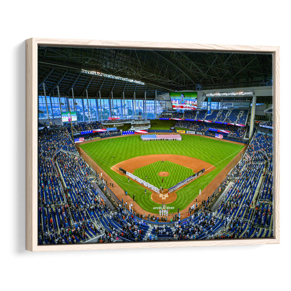 Marlins Park, Stadium Canvas, Sport Art, Framed Canvas Print Wall Art, Floating Frame