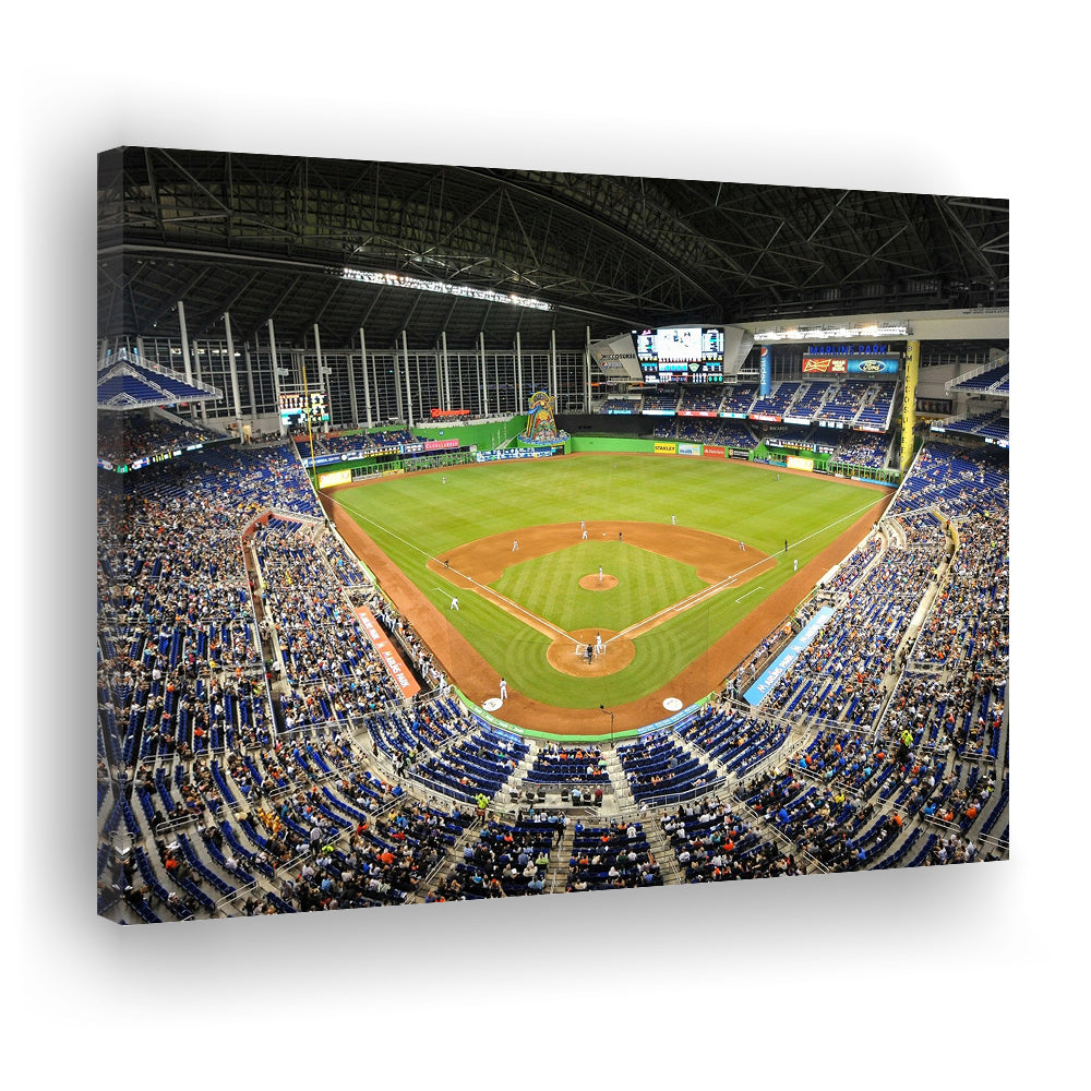 Marlins Park Stadium, Stadium Canvas, Sport Art, Gift for him, Man Cave Decor, Art Print, Canvas Print Wall Art