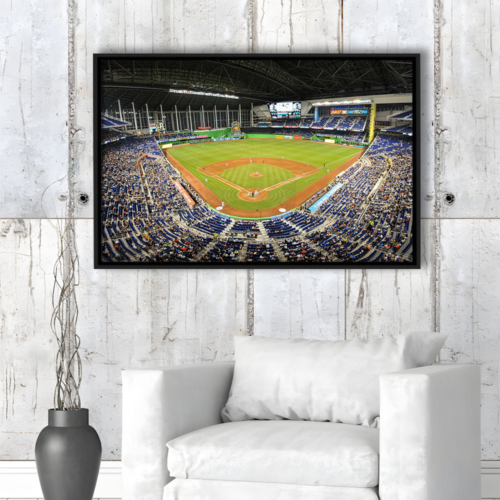 Marlins Park Stadium, Stadium Canvas, Sport Art, Framed Canvas Print Wall Art, Floating Frame