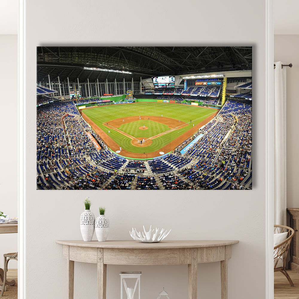 Marlins Park Stadium, Stadium Canvas, Sport Art, Gift for him, Man Cave Decor, Art Print, Canvas Print Wall Art
