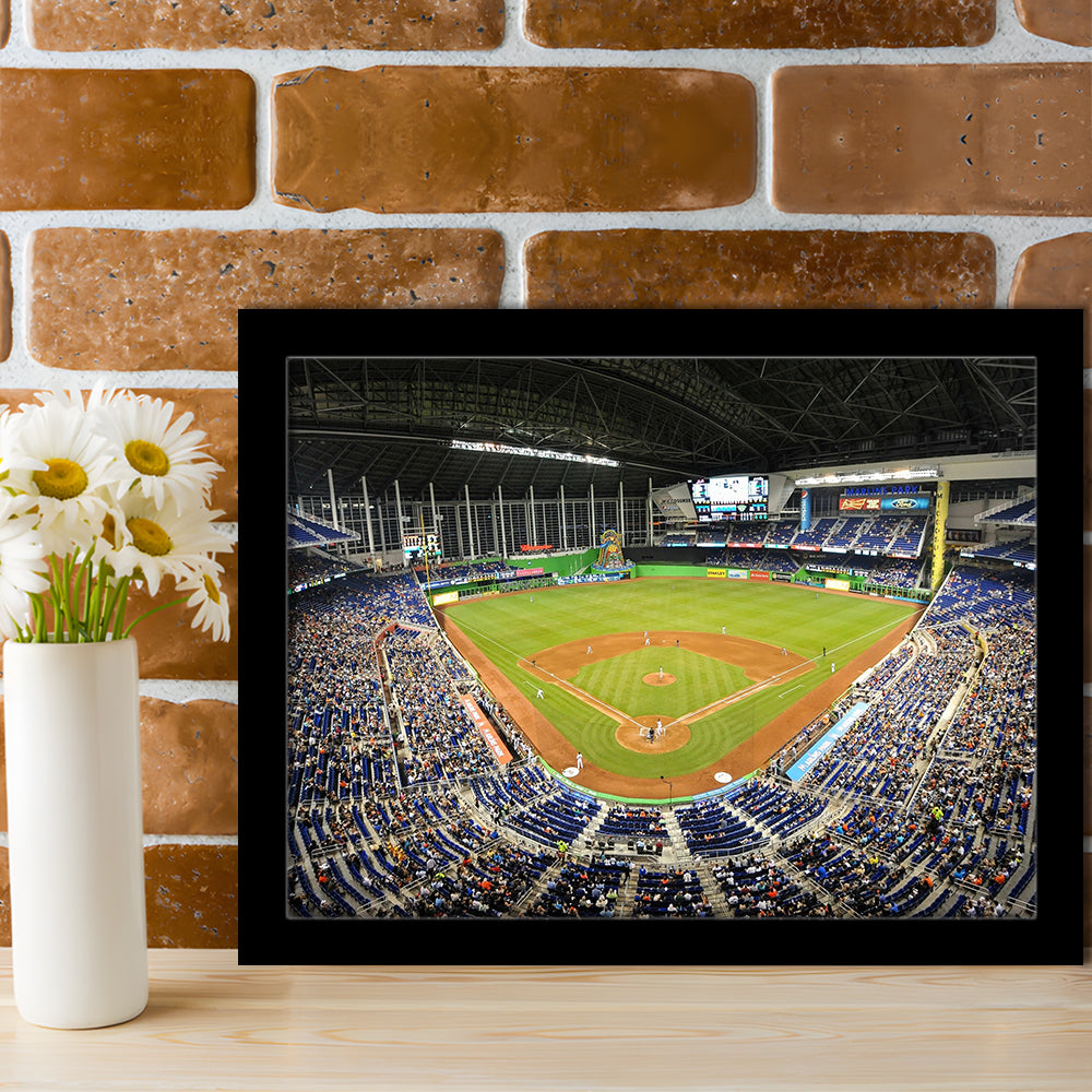 Marlins Park Stadium, Stadium Canvas, Sport Art, Gift for him, Framed Art Print Wall Decor, Picture Framed
