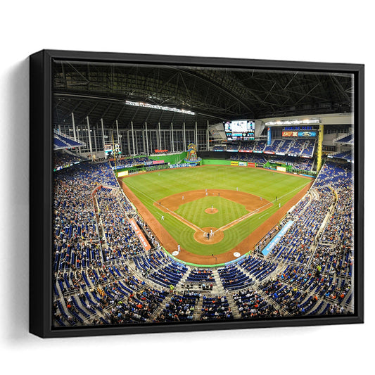 Marlins Park Stadium, Stadium Canvas, Sport Art, Framed Canvas Print Wall Art, Floating Frame