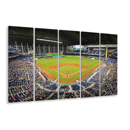 Marlins Park Stadium, Stadium Canvas, Sport Art, 5 Panel B, Extra Large Canvas, Canvas Print Wall Art