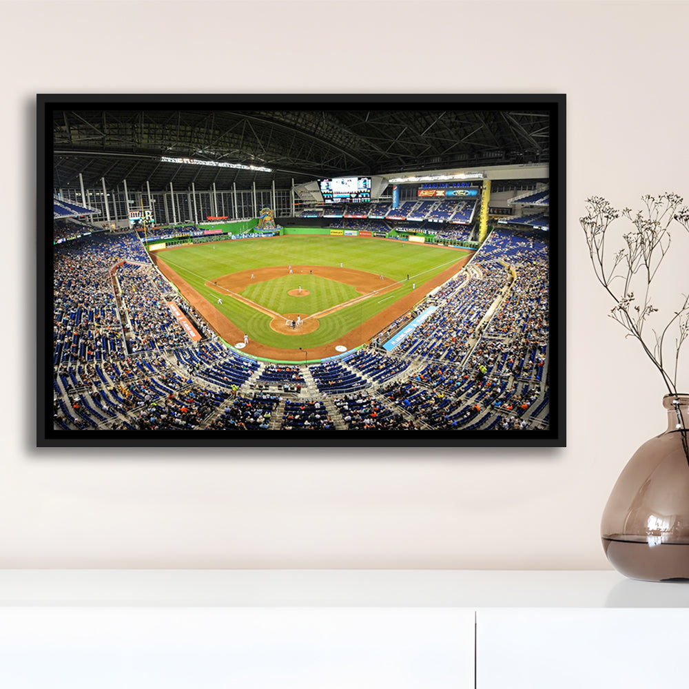 Marlins Park Stadium, Stadium Canvas, Sport Art, Framed Canvas Print Wall Art, Floating Frame