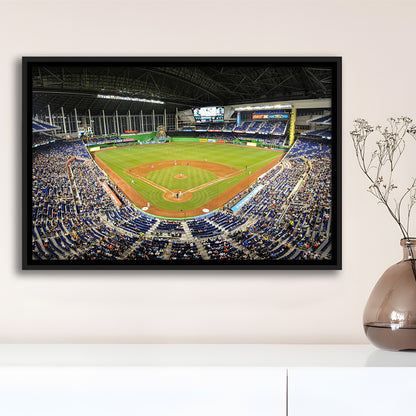 Marlins Park Stadium, Stadium Canvas, Sport Art, Framed Canvas Print Wall Art, Floating Frame