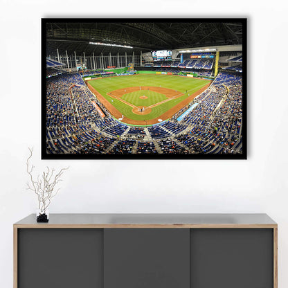 Marlins Park Stadium, Stadium Canvas, Sport Art, Gift for him, Framed Art Print Wall Decor, Picture Framed