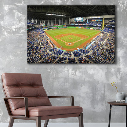 Marlins Park Stadium, Stadium Canvas, Sport Art, Gift for him, Man Cave Decor, Art Print, Canvas Print Wall Art