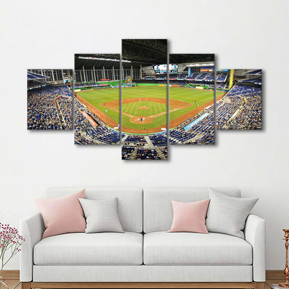 Marlins Park Stadium, Stadium Canvas, Sport Art, Gift for him, 5 Panel, Large Canvas, Canvas Print Wall Art