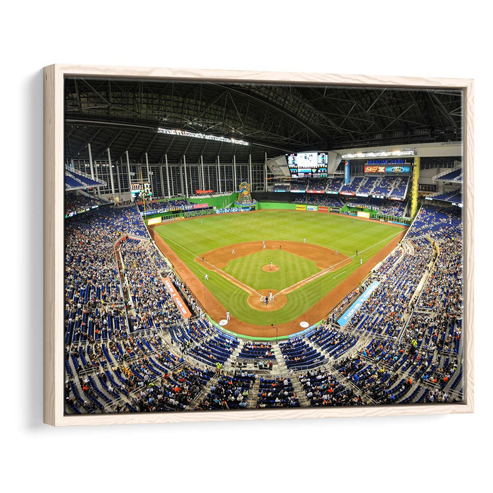 Marlins Park Stadium, Stadium Canvas, Sport Art, Framed Canvas Print Wall Art, Floating Frame