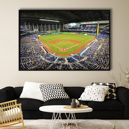 Marlins Park Stadium, Stadium Canvas, Sport Art, Framed Canvas Print Wall Art, Floating Frame