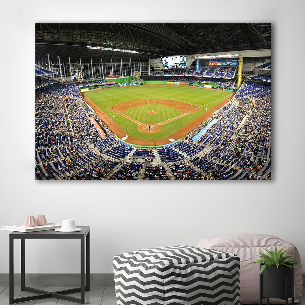 Marlins Park Stadium, Stadium Canvas, Sport Art, Gift for him, Man Cave Decor, Art Print, Canvas Print Wall Art