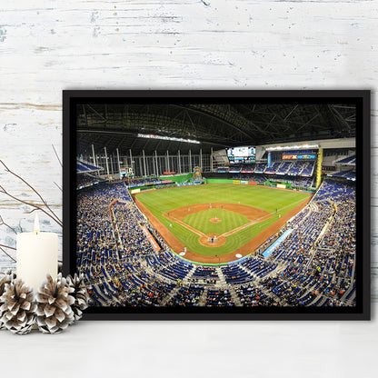 Marlins Park Stadium, Stadium Canvas, Sport Art, Framed Canvas Print Wall Art, Floating Frame