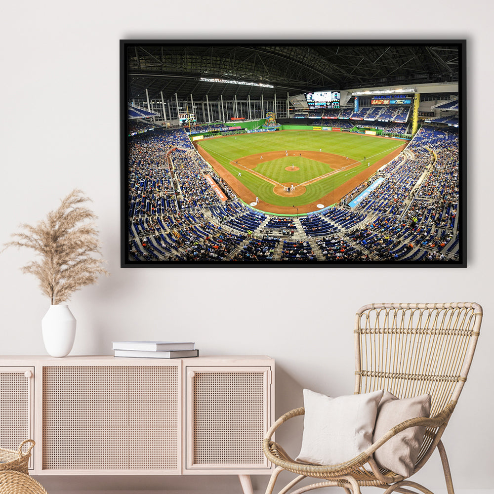 Marlins Park Stadium, Stadium Canvas, Sport Art, Framed Canvas Print Wall Art, Floating Frame