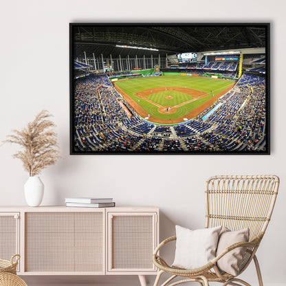 Marlins Park Stadium, Stadium Canvas, Sport Art, Framed Canvas Print Wall Art, Floating Frame