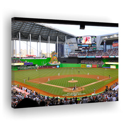 Marlins Park in Miami, Stadium Canvas, Sport Art, Gift for him, Man Cave Decor, Art Print, Canvas Print Wall Art