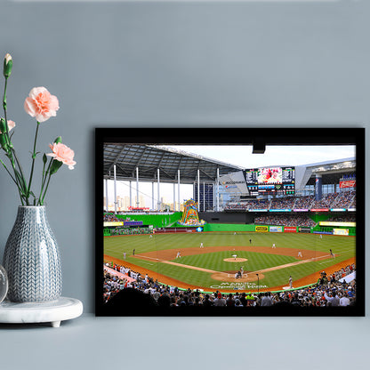 Marlins Park in Miami, Stadium Canvas, Sport Art, Gift for him, Framed Art Print Wall Decor, Picture Framed