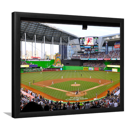 Marlins Park in Miami, Stadium Canvas, Sport Art, Gift for him, Framed Art Print Wall Decor, Picture Framed