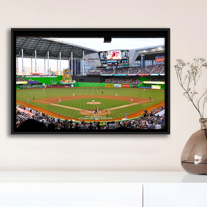 Marlins Park in Miami, Stadium Canvas, Sport Art, Framed Canvas Print Wall Art, Floating Frame