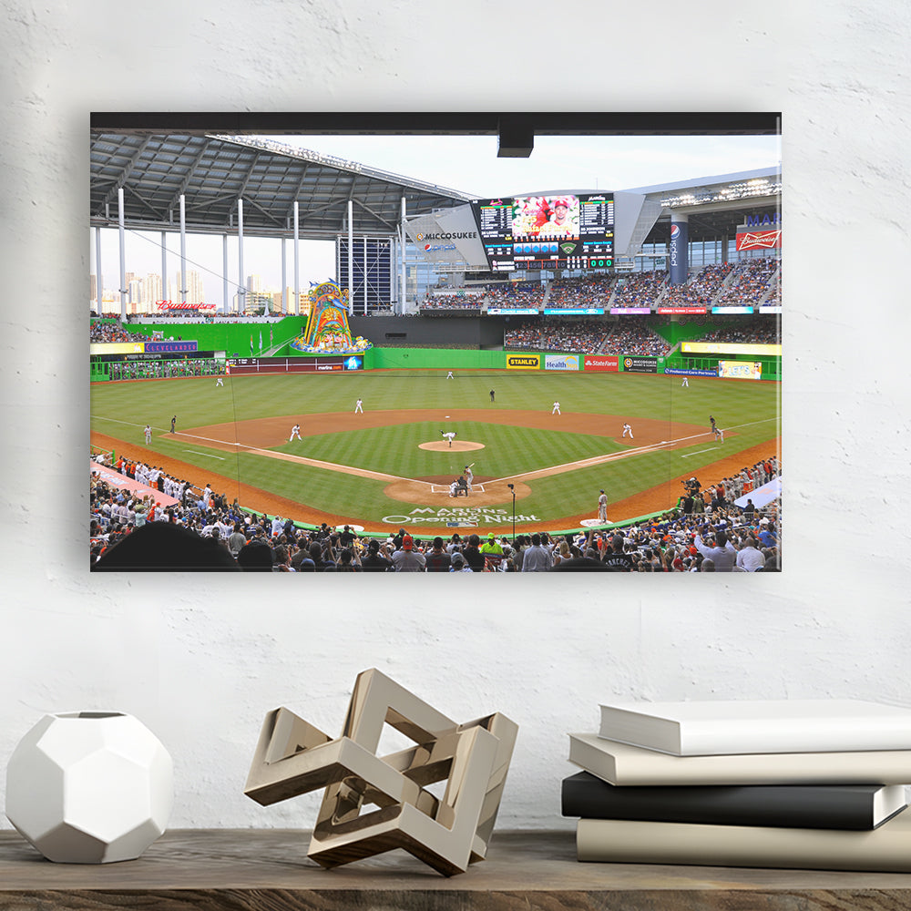 Marlins Park in Miami, Stadium Canvas, Sport Art, Gift for him, Man Cave Decor, Art Print, Canvas Print Wall Art