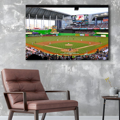 Marlins Park in Miami, Stadium Canvas, Sport Art, Gift for him, Man Cave Decor, Art Print, Canvas Print Wall Art