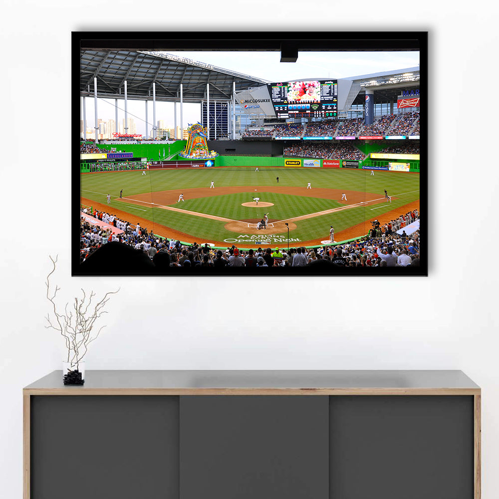 Marlins Park in Miami, Stadium Canvas, Sport Art, Gift for him, Framed Art Print Wall Decor, Picture Framed