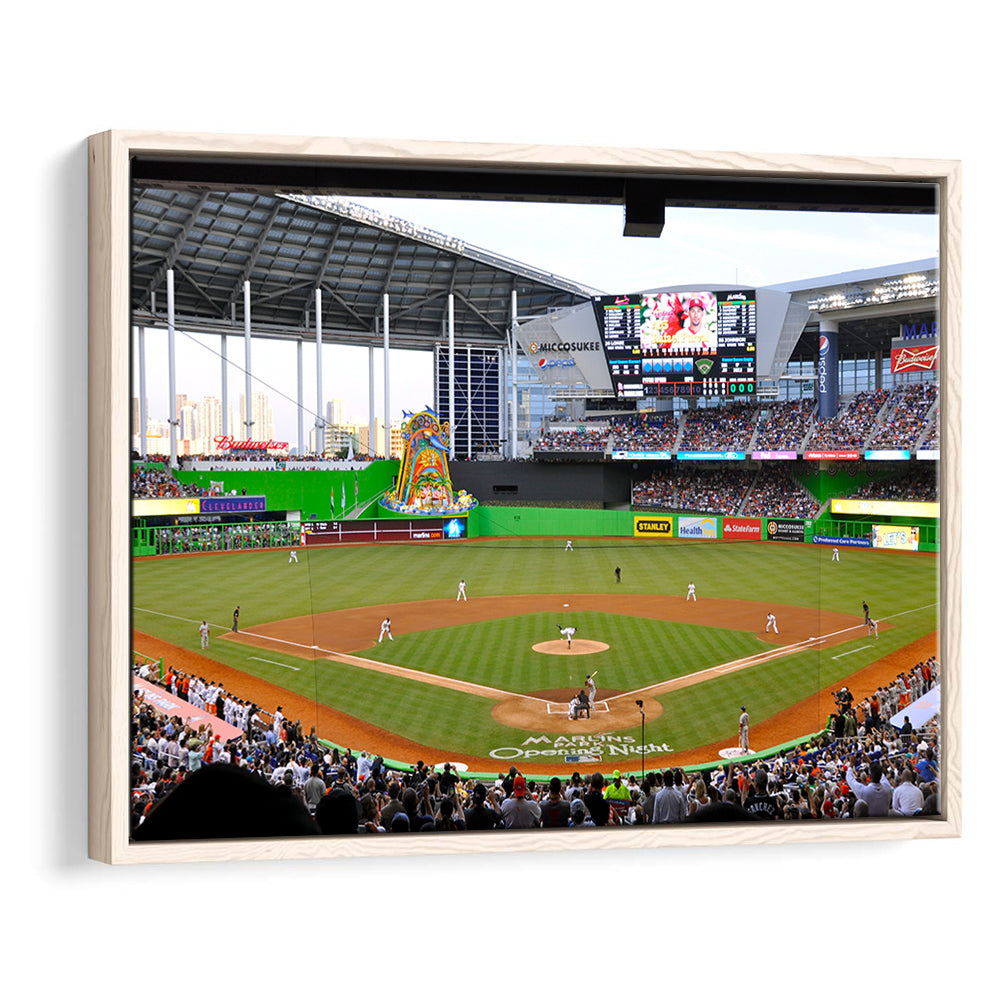 Marlins Park in Miami, Stadium Canvas, Sport Art, Framed Canvas Print Wall Art, Floating Frame