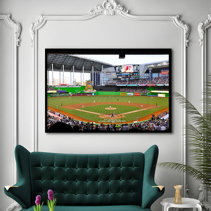 Marlins Park in Miami, Stadium Canvas, Sport Art, Gift for him, Framed Art Print Wall Decor, Picture Framed