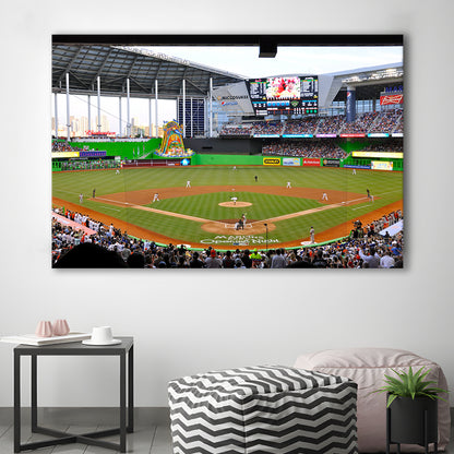 Marlins Park in Miami, Stadium Canvas, Sport Art, Gift for him, Man Cave Decor, Art Print, Canvas Print Wall Art