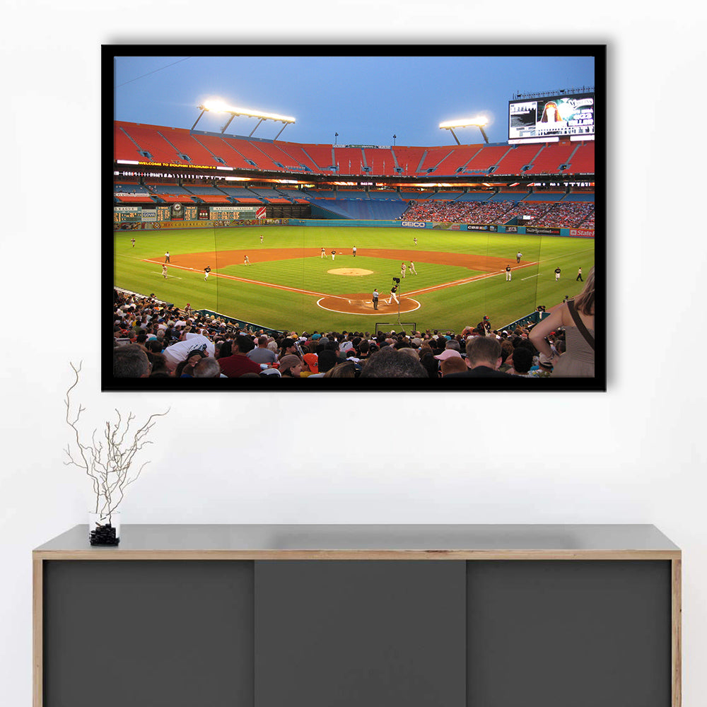 Marlins, Stadium Canvas, Sport Art, Gift for him, Framed Art Print Wall Decor, Picture Framed