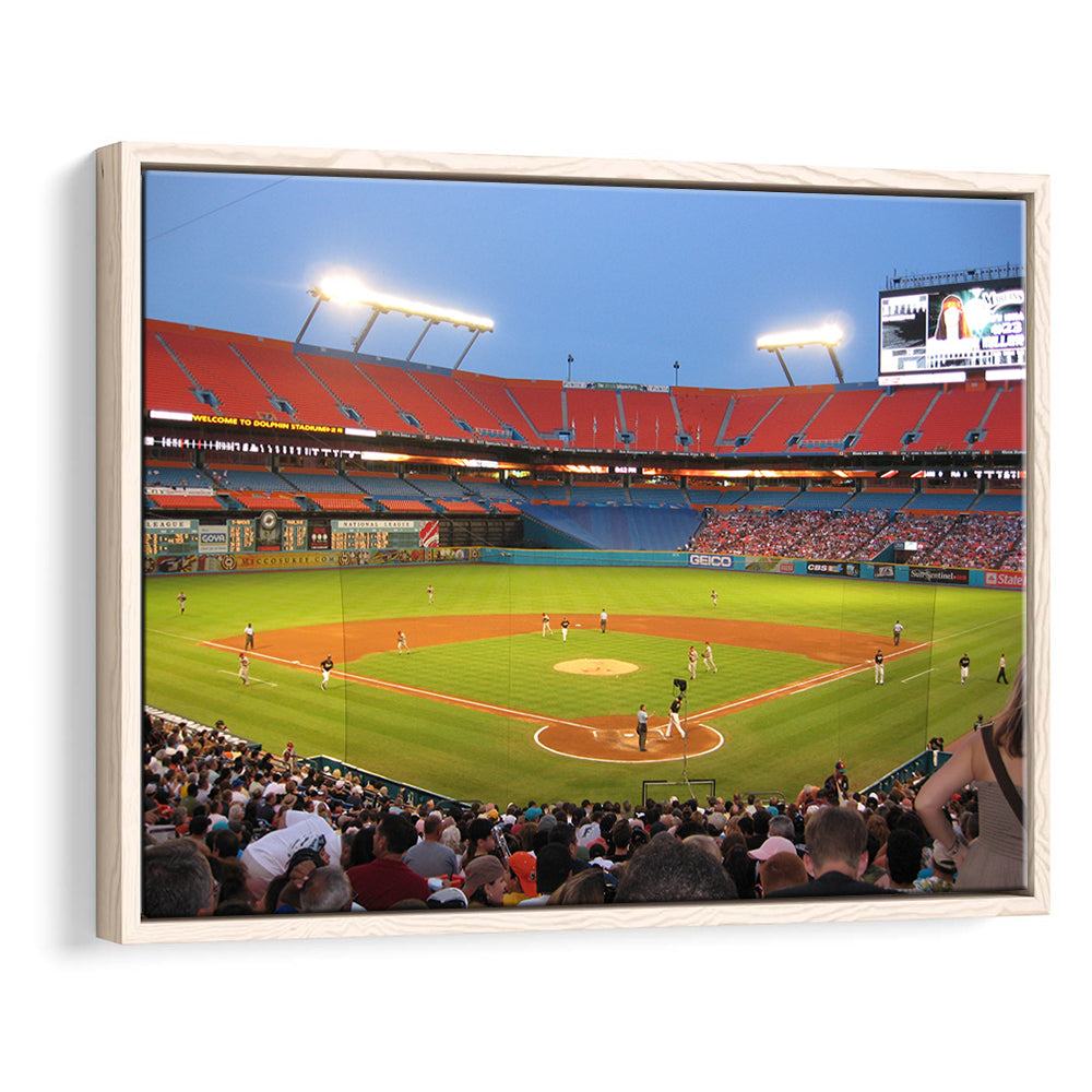 Marlins, Stadium Canvas, Sport Art, Framed Canvas Print Wall Art, Floating Frame