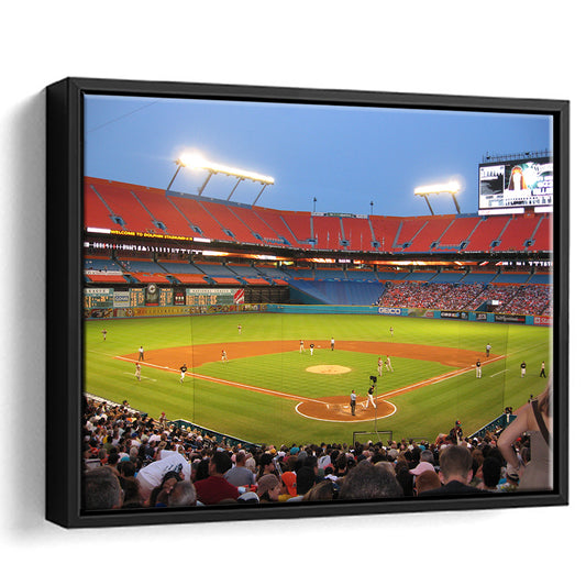 Marlins, Stadium Canvas, Sport Art, Framed Canvas Print Wall Art, Floating Frame