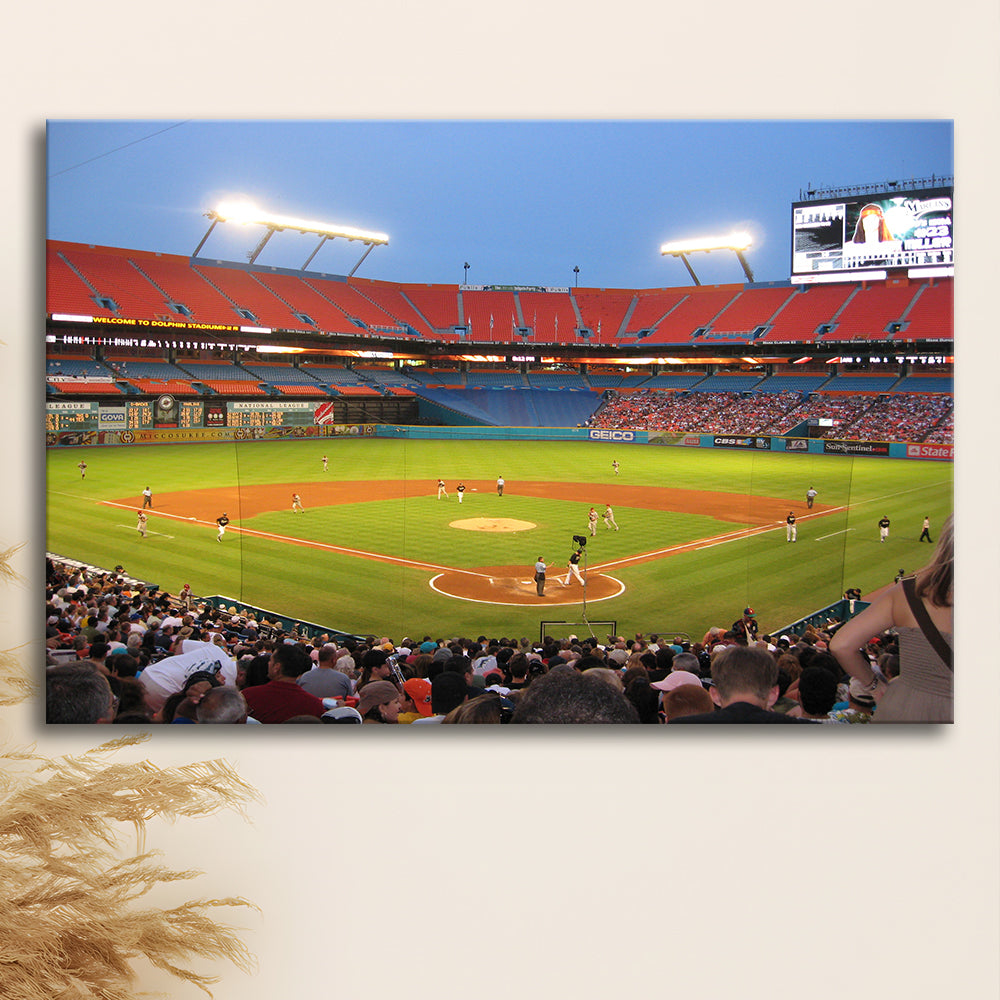 Marlins, Stadium Canvas, Sport Art, Gift for him, Man Cave Decor, Art Print, Canvas Print Wall Art