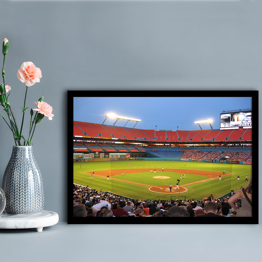 Marlins, Stadium Canvas, Sport Art, Gift for him, Framed Art Print Wall Decor, Picture Framed