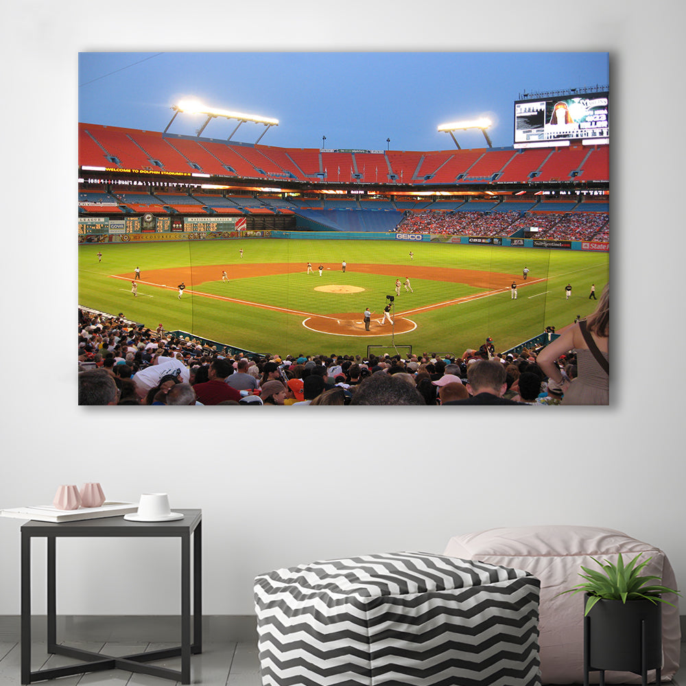 Marlins, Stadium Canvas, Sport Art, Gift for him, Man Cave Decor, Art Print, Canvas Print Wall Art