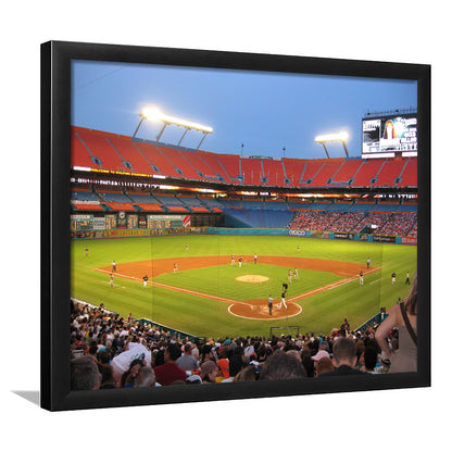 Marlins, Stadium Canvas, Sport Art, Gift for him, Framed Art Print Wall Decor, Picture Framed