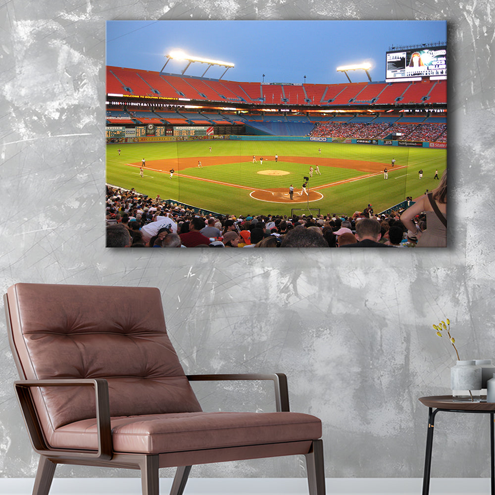 Marlins, Stadium Canvas, Sport Art, Gift for him, Man Cave Decor, Art Print, Canvas Print Wall Art