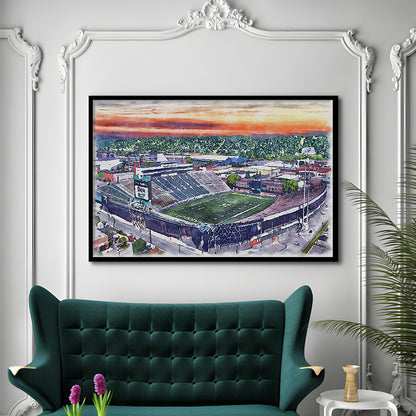 Marshall Thundering Herd, Joan C Edwards Painting Stadium Watercolor, Sport Gift Art, Framed Art Print Wall Decor
