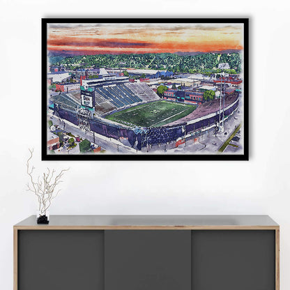 Marshall Thundering Herd, Joan C Edwards Painting Stadium Watercolor, Sport Gift Art, Framed Art Print Wall Decor